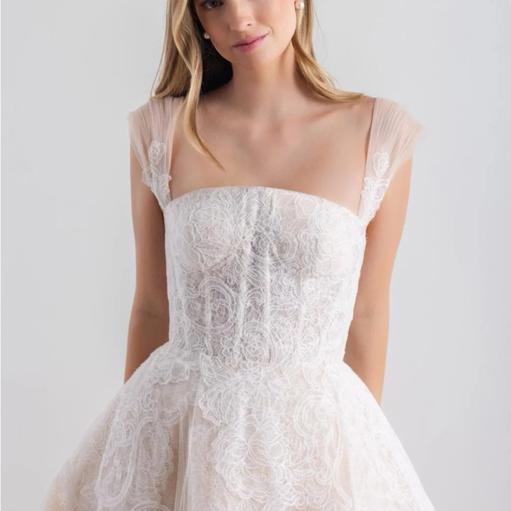 STUNNING Watters Strapless A Line Lace Wedding dress. Size 8 - Picture 7 of 13